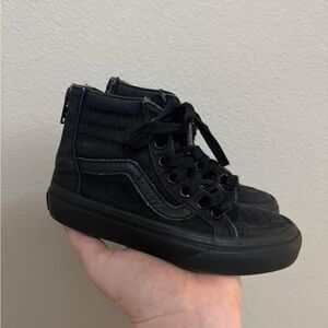 VANS kids all black high tops size 10.5